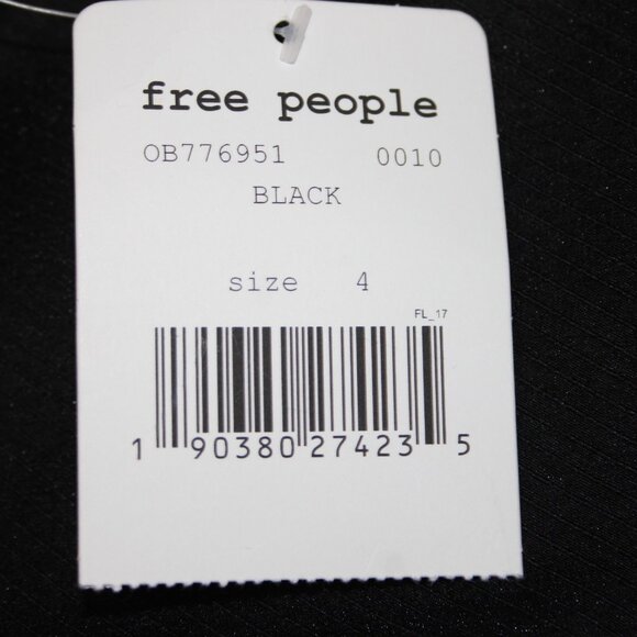 Free People Dress Sz 4 Black Beaded V Neck Lined Cotton Polyester Dress - Picture 11 of 15